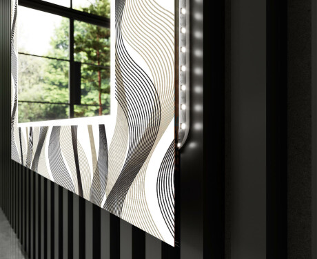 Backlit Decorative Mirror For The Hallway - Waves #11