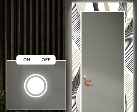 Backlit Decorative Mirror For The Hallway - Waves #4