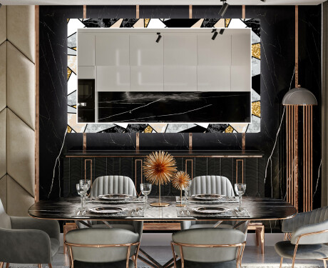 Backlit Decorative Mirror For The Dining Room - Marble Pattern #12