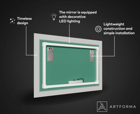 Backlit Decorative Mirror For The Dining Room - Marble Pattern #3