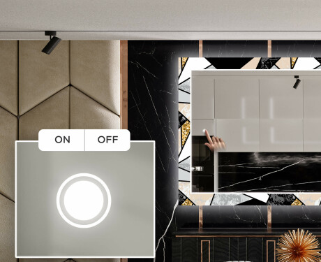 Backlit Decorative Mirror For The Dining Room - Marble Pattern #4