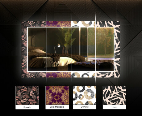 Backlit Decorative Mirror For The Dining Room - Marble Pattern #6