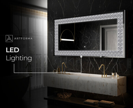 Backlit Decorative Mirror - Geometric Symphony #7