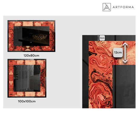 Backlit Decorative Mirror - Fiery Reflections #3