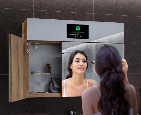 Smart LED Illuminated Mirror Cabinet - L02 Sarah 100 x 72cm #8